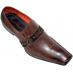 Robert Wayne "Earth" Brown Leather Loafers With Suede Strap And Silver Cross